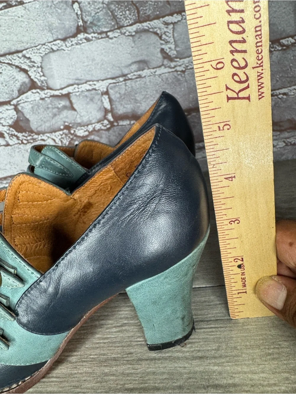 re-mix vintage Aviator 1930’s Blue Leather Peep Toe Heels Women Sz 6.5M US/37EU